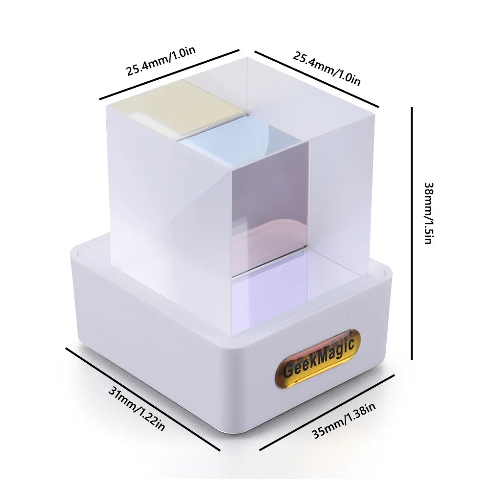 GeekMagic GIFTV Crystal Cube Holographic Mini Electric Digital Clock Desktop Smart Weather Station DIY Animations Photo Display