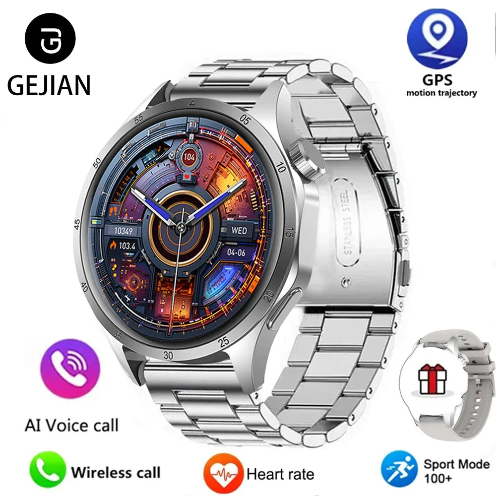 2025 New Men GPS Smart Watch 360 * 360 AMOLED Screen Bluetooth Call NFC Heart Rate Monitoring IP68 Waterproof SmartWatch for Men