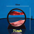 3D Moving Sand Art Picture - Round Glass Deep Sea Sandscape Hourglass for Home & Office Decor