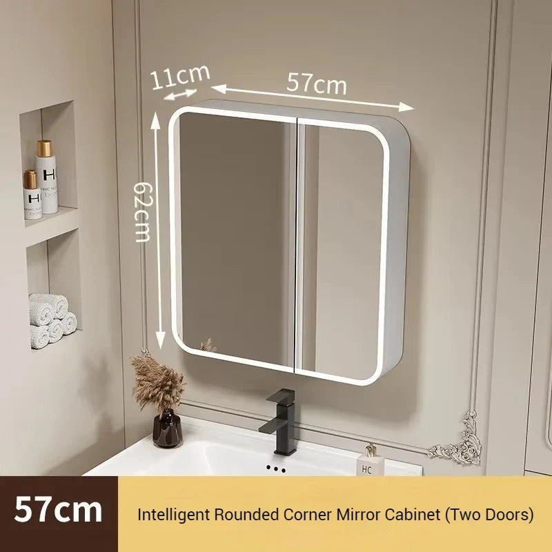 Space Aluminum Smart Bathroom Cabinets Wall-mounted Nordic Multifunction Mirror Cabinets Shelves Home Furniture Arredo Bagno FYB