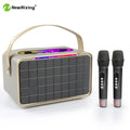 NewRixing Portable Wireless Speaker with 2 Microphones, Karaoke Machine,40W
