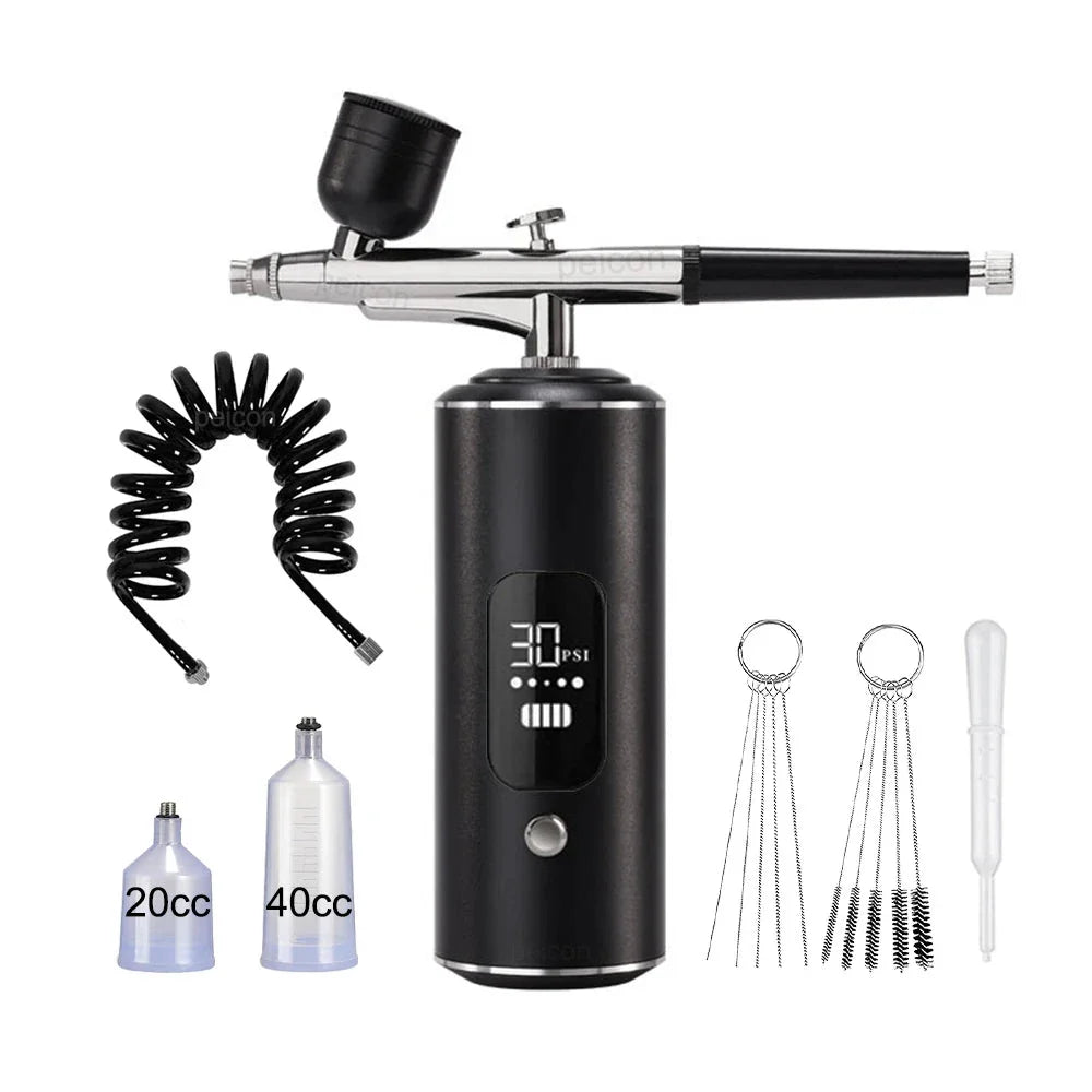 Portable Airbrush with Compressor - Mini Spray Gun for Painting, Crafts, and DIY