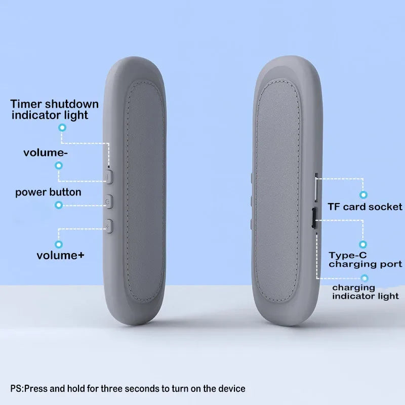 Mini Bone Conduction Bluetooth Speaker Sleep Aid Wireless Sound Bar Under Pillow Stereo TF Card MP3 Music Player Timed Shutdown