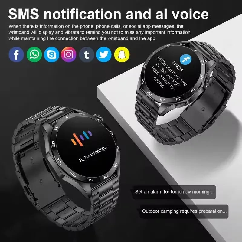 2025 New Men GPS Smart Watch 360 * 360 AMOLED Screen Bluetooth Call NFC Heart Rate Monitoring IP68 Waterproof SmartWatch for Men