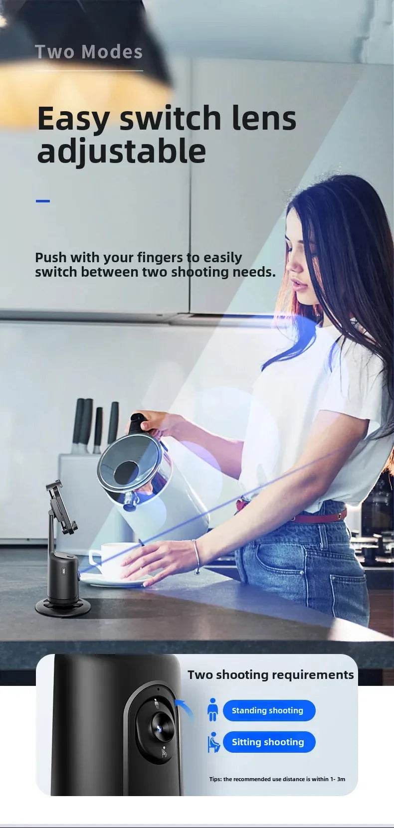 Smart AI Face Recognition 360° Mobile Phone Camera Mount