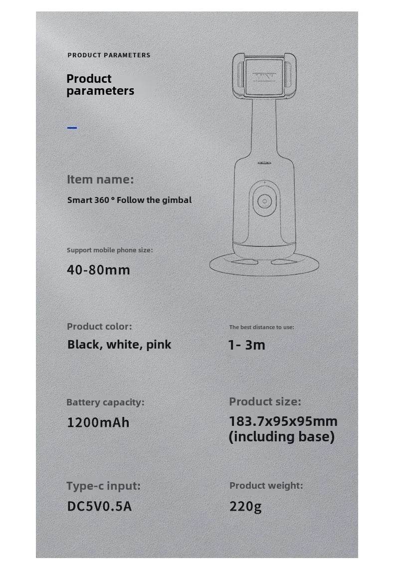 Smart AI Face Recognition 360° Mobile Phone Camera Mount