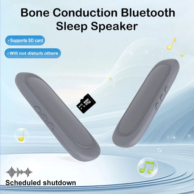 Mini Bone Conduction Bluetooth Speaker Sleep Aid Wireless Sound Bar Under Pillow Stereo TF Card MP3 Music Player Timed Shutdown
