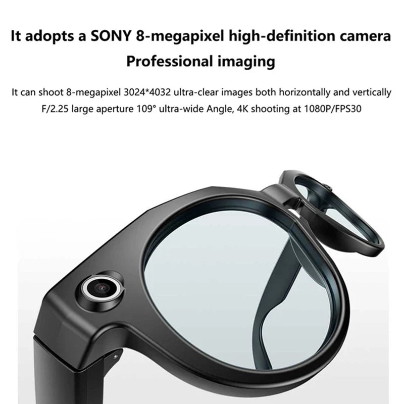 Lenovo 8KHD AI Smart Glasses, Men Chat GPT 800MP Camera, Bluetooth Translation ,Voice Assistant Control Sunglasses.