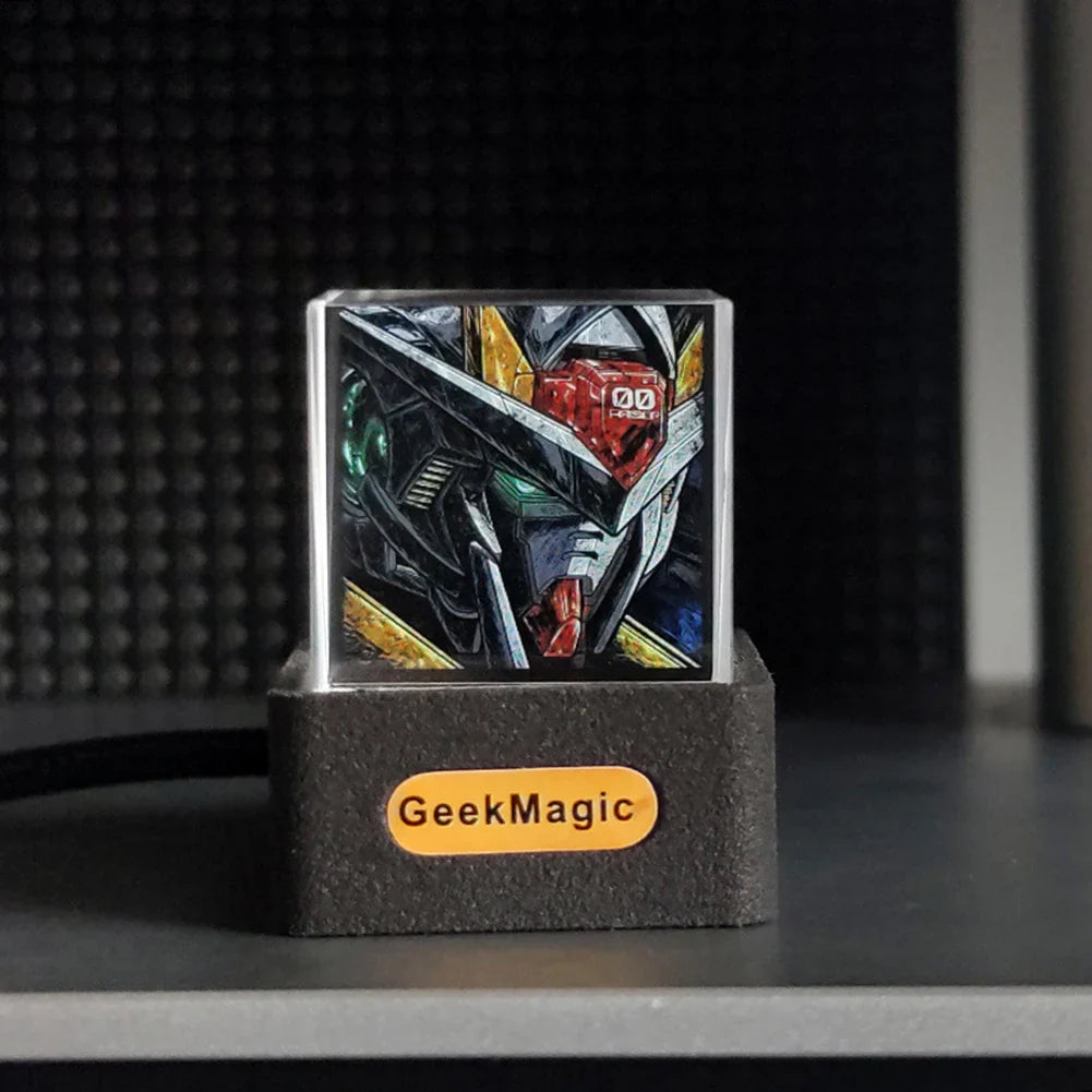 GeekMagic GIFTV Crystal Cube Holographic Mini Electric Digital Clock Desktop Smart Weather Station DIY Animations Photo Display