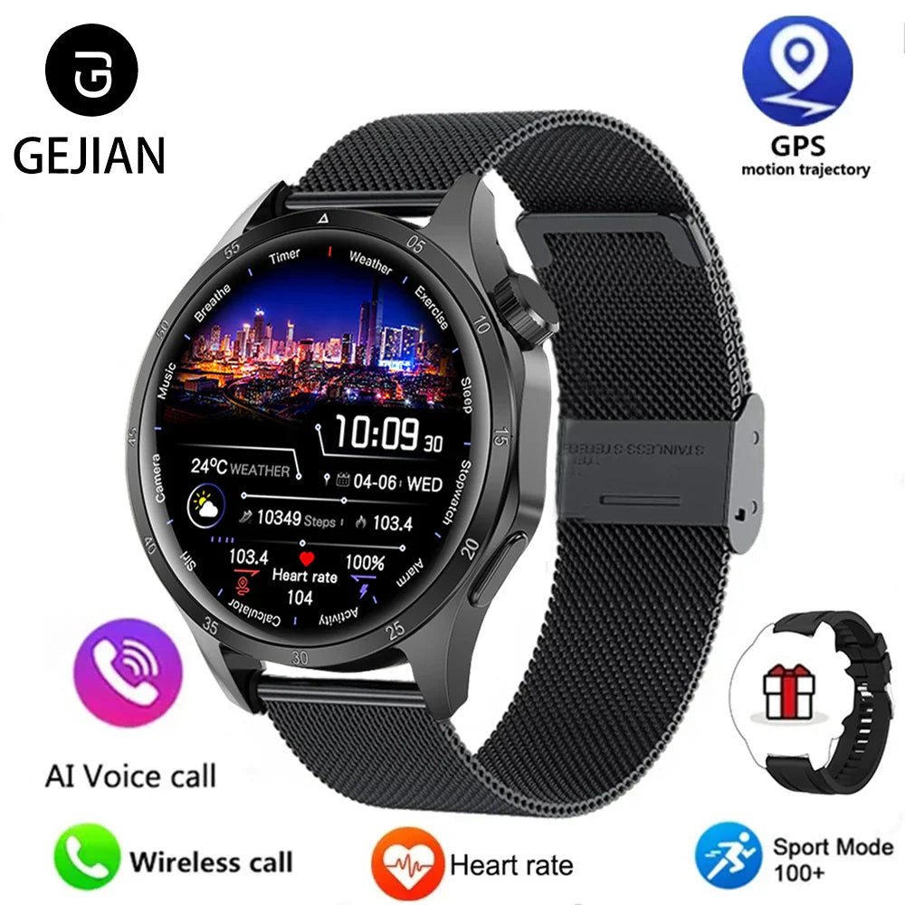 2025 New Men GPS Smart Watch 360 * 360 AMOLED Screen Bluetooth Call NFC Heart Rate Monitoring IP68 Waterproof SmartWatch for Men