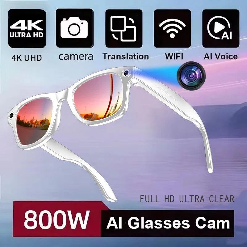 New 800W Camera AI Glasses, Men Color-Changing Smart Translation Glasses, Photo, Video Recording ,Waterproof Call Smart Sunglasses.