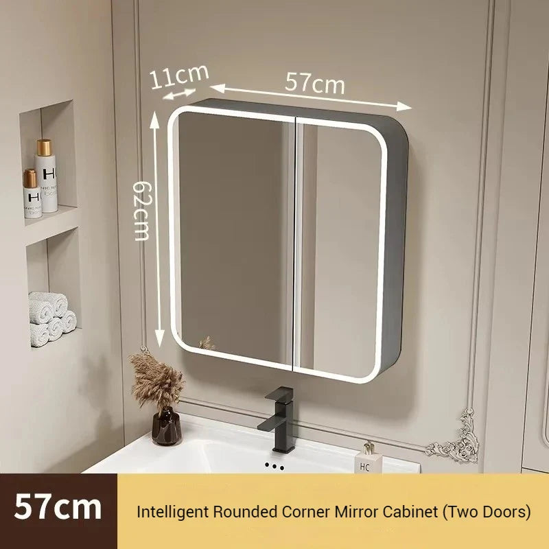 Space Aluminum Smart Bathroom Cabinets Wall-mounted Nordic Multifunction Mirror Cabinets Shelves Home Furniture Arredo Bagno FYB