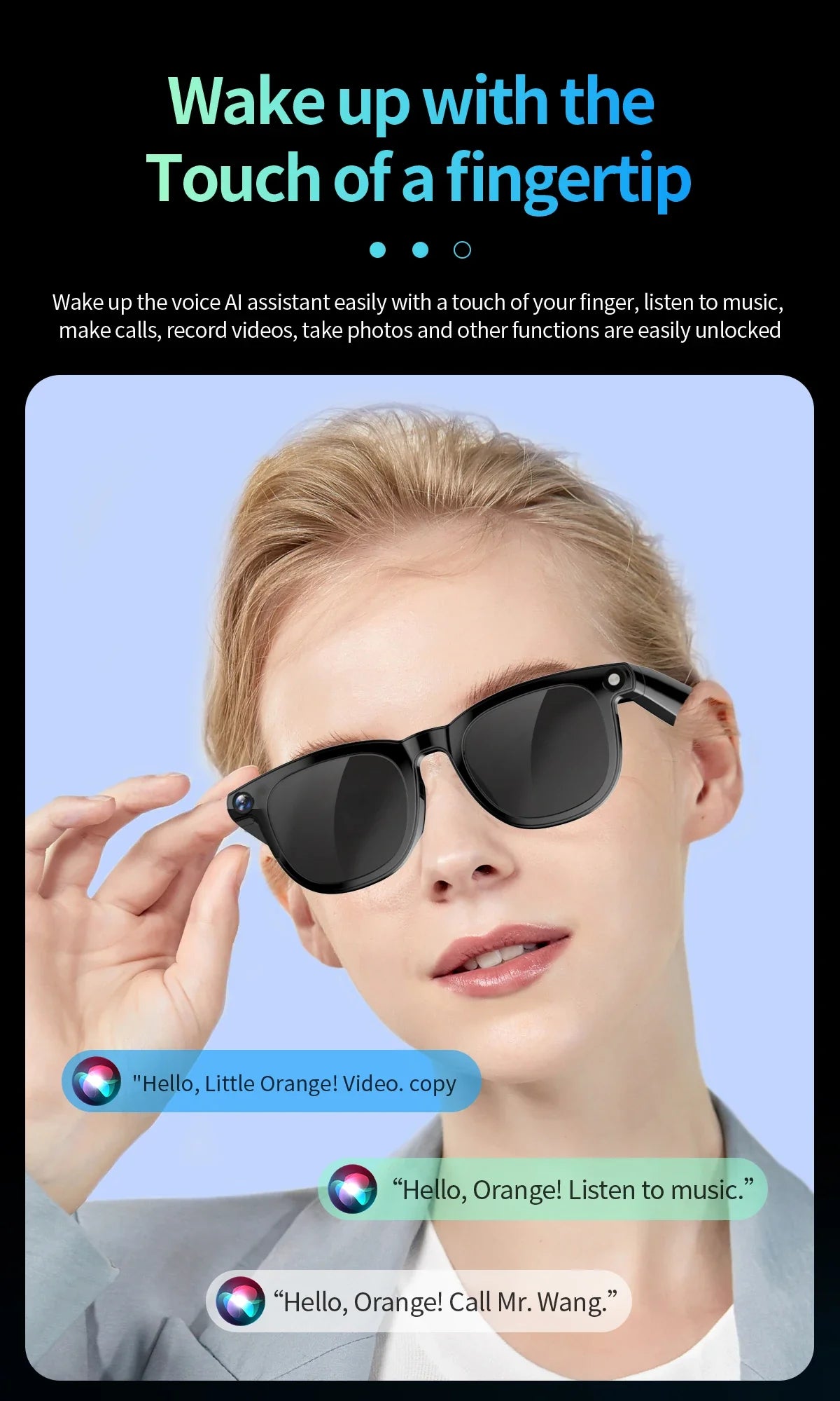 2 in1 4K Smart AI Glasses, 800W pixel AI Shooting Camera, HD Photo Video, Voice Call Translation ,Waterproof Bluetooth AI Glasses.