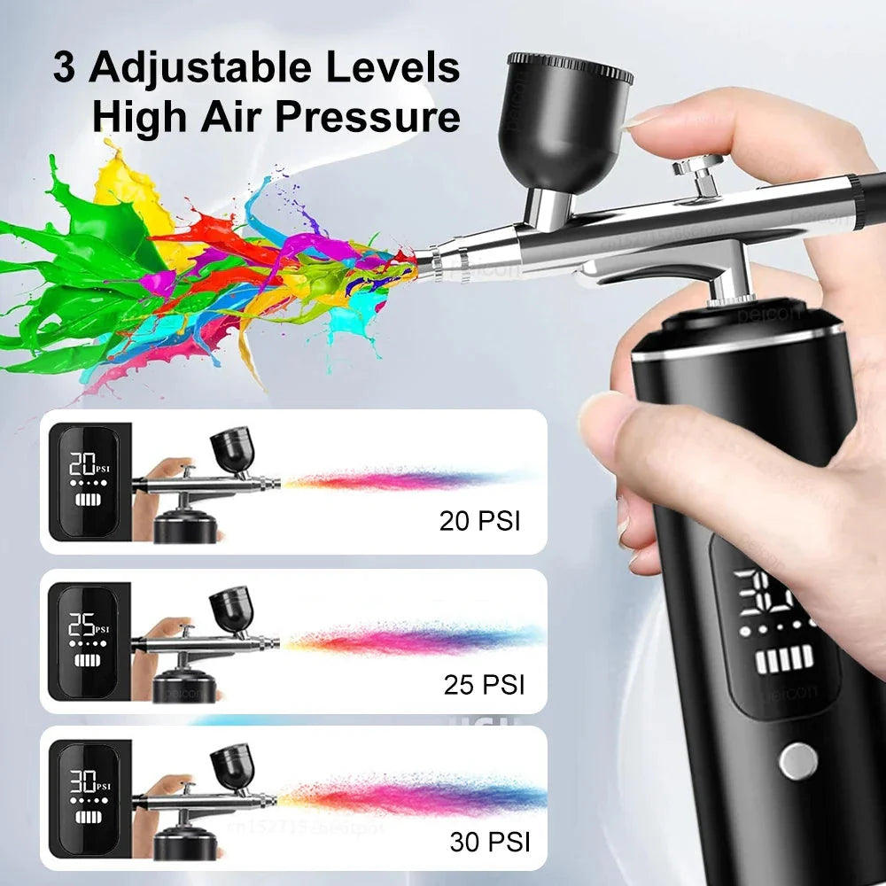 Portable Airbrush with Compressor - Mini Spray Gun for Painting, Crafts, and DIY