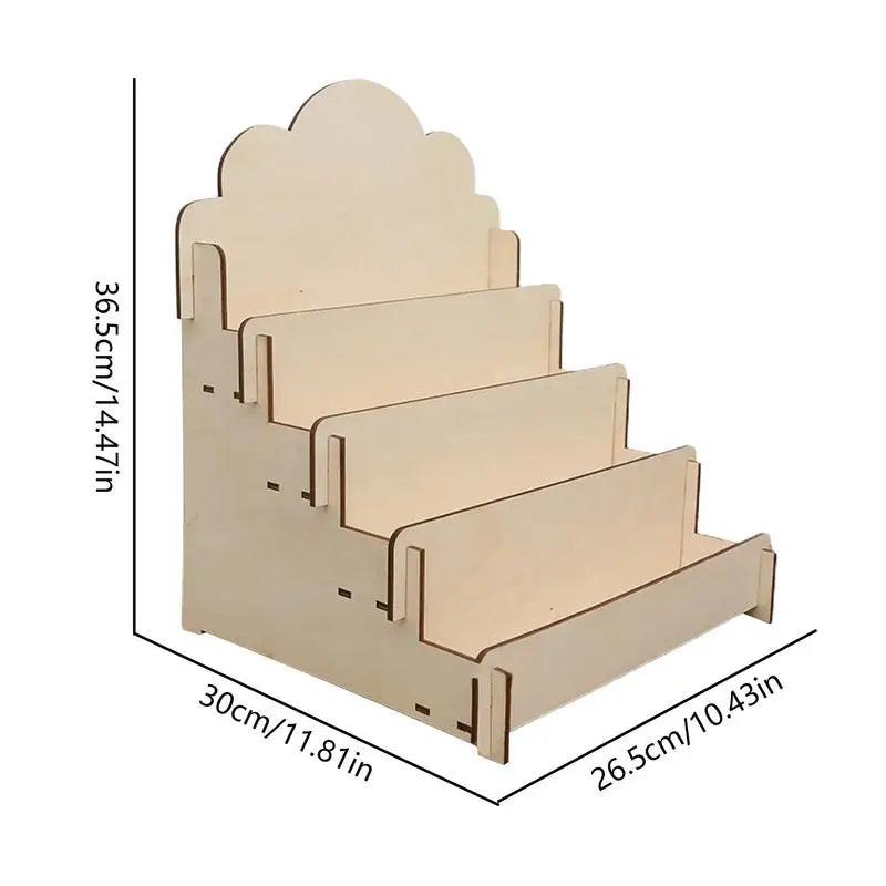 4 Tier Sturdy Wood Merchandise Display Stand