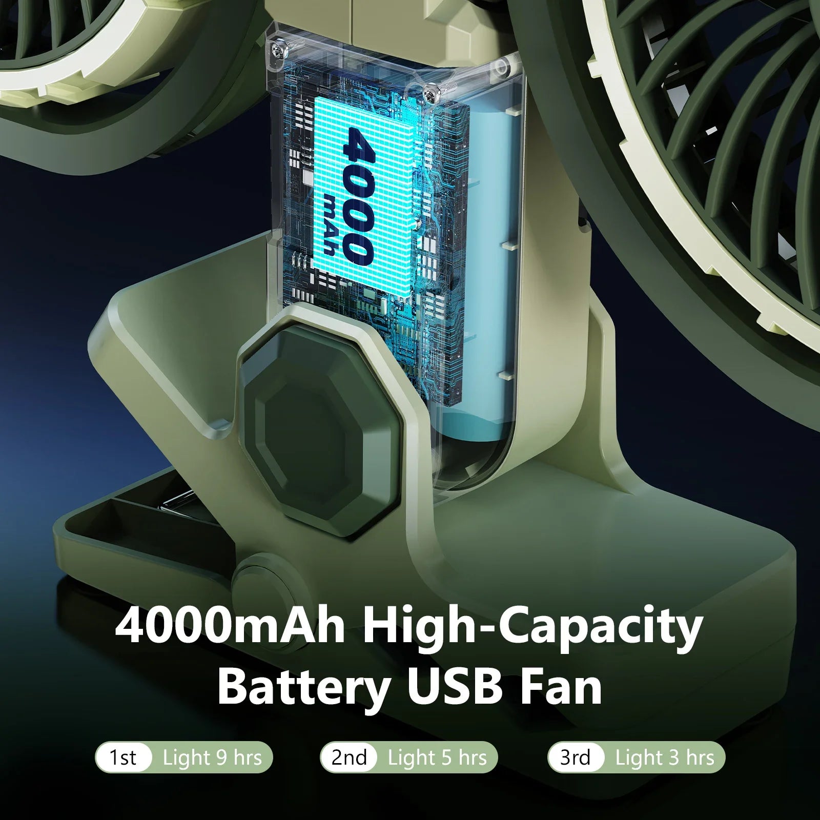 Cool Breeze | Portable Fan with Dual Heads & Rechargeable Battery | Adjustable Speed for Comfort