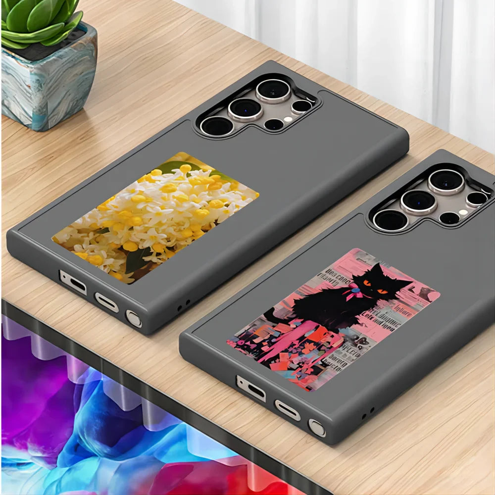 New-tech NFC Function E-ink Phone Case For Samsung S24ultra S23ultra DIY Four Colors Screen Wireless Transmission