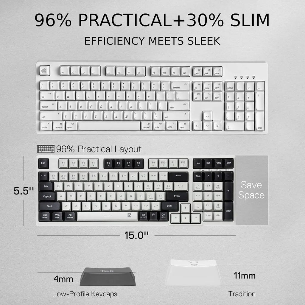 2.4G Blue Tooth Wireless Keyboard 98 Keys Slim