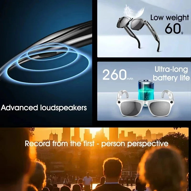 Xiaomi 8K HDSmart Glasses AI GPT, Camera, Bluetooth Call, 260Mah Battery, Voice Assistant ,Translate, office, Identify Objects.