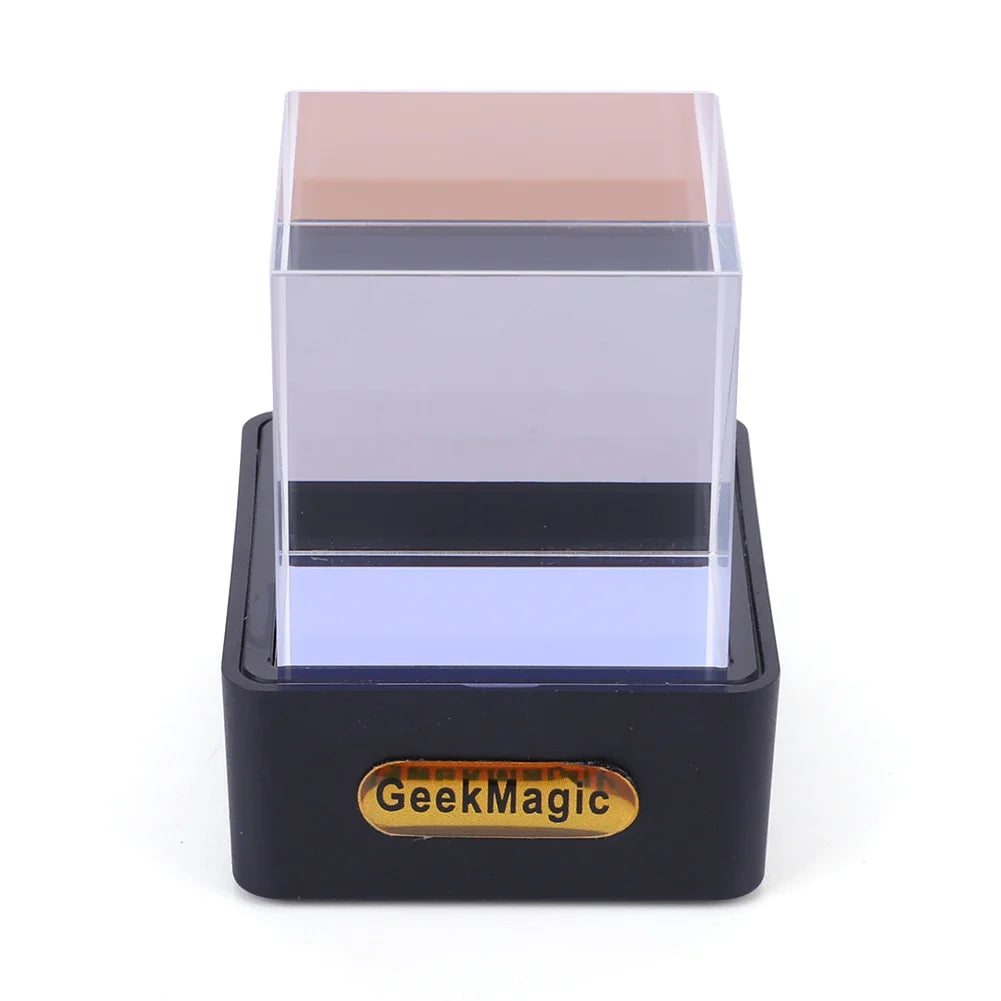 GeekMagic GIFTV Crystal Cube Holographic Mini Electric Digital Clock Desktop Smart Weather Station DIY Animations Photo Display