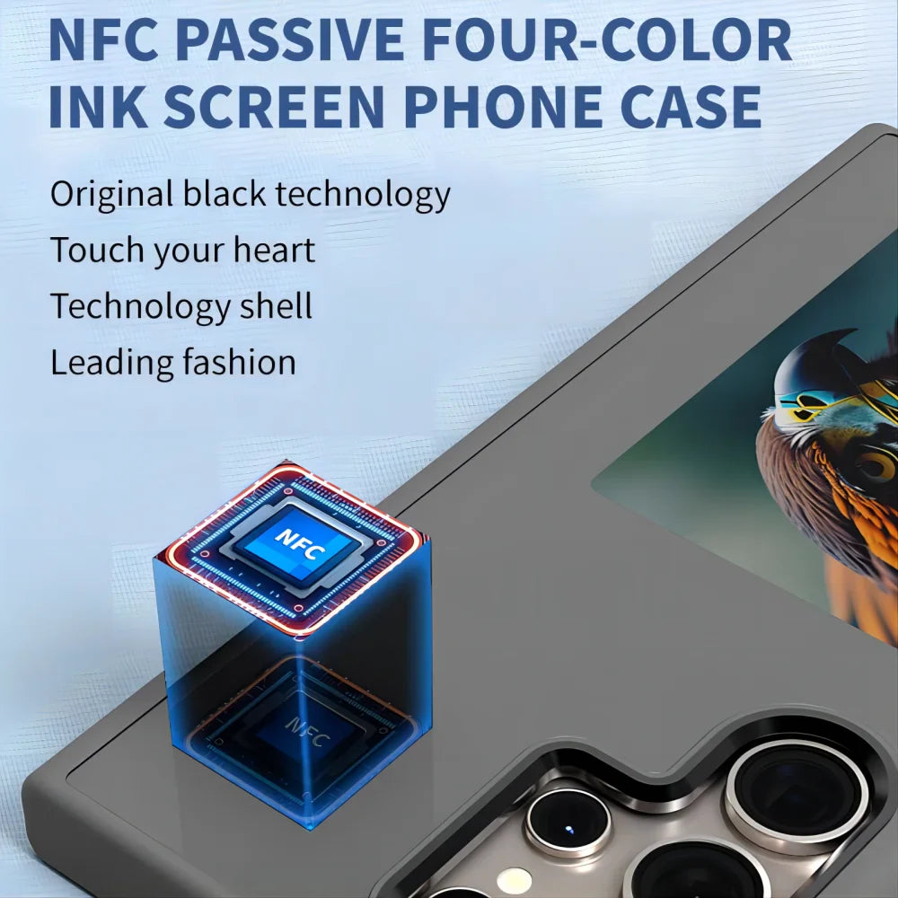 New-tech NFC Function E-ink Phone Case For Samsung S24ultra S23ultra DIY Four Colors Screen Wireless Transmission