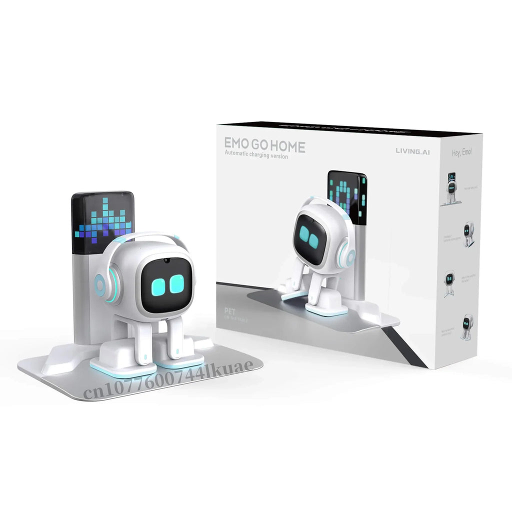 White EMO Voice Robot Smart AI Companion Interactive Talking Electron with Control ,Gift for Boys Girls Birthday Christmas 2025