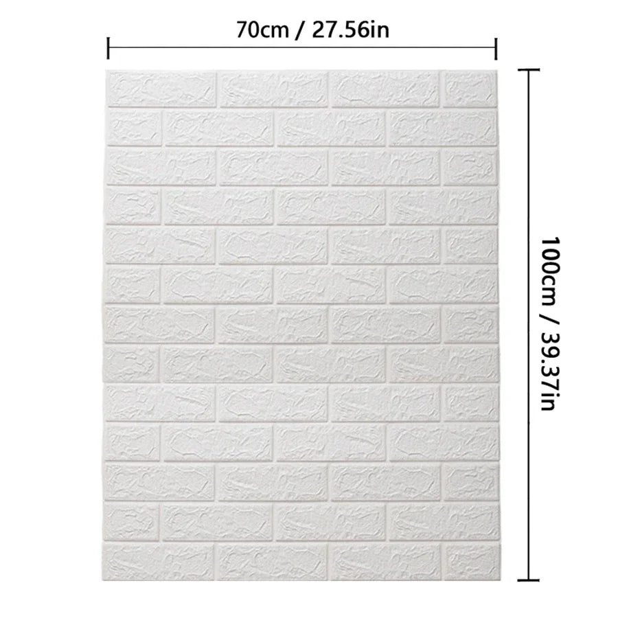 3D Self-Adhesive Wallpaper, 70cm*1/5/10m , Waterproof Brick Wall,  Living Room, Bedroom, Children's Room Home Decor