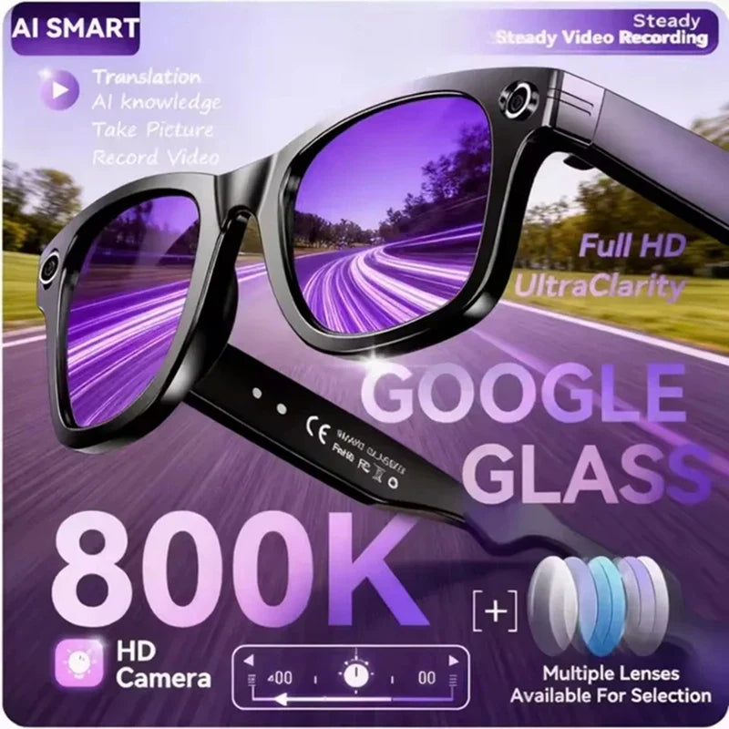 New 800W Camera AI Glasses, Men Color-Changing Smart Translation Glasses, Photo, Video Recording ,Waterproof Call Smart Sunglasses.
