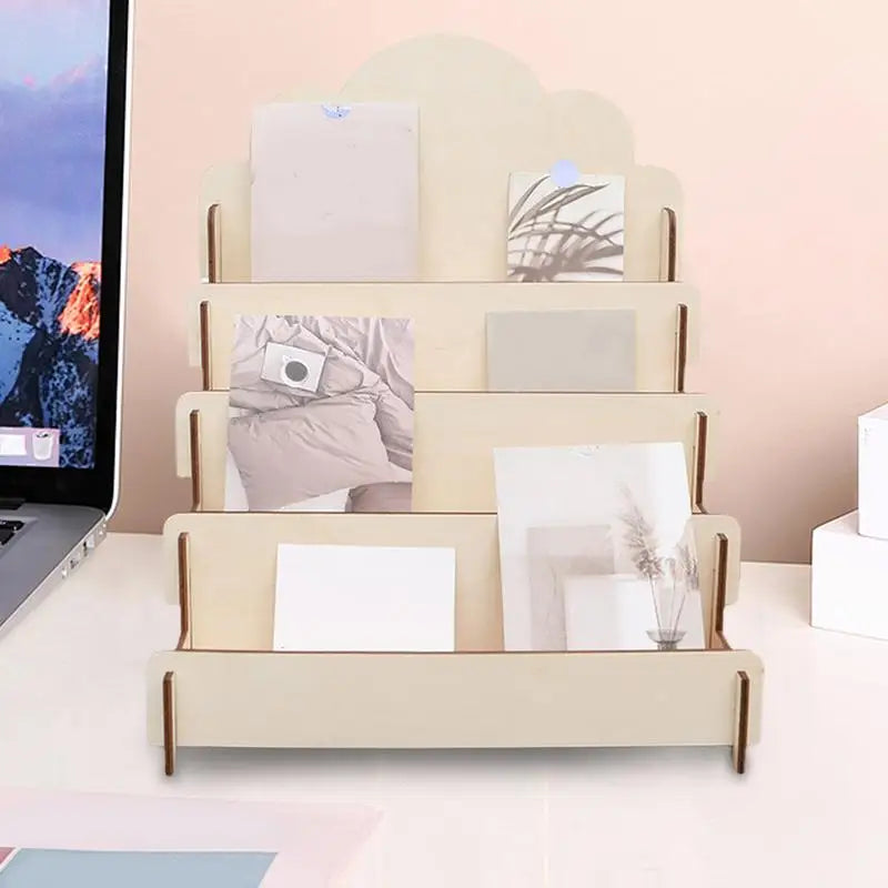 4 Tier Sturdy Wood Merchandise Display Stand