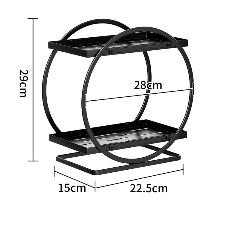 2 Tier Cosmetic Display Tray Makeup Organizer and Storage for Dresser Bathroom(Black)