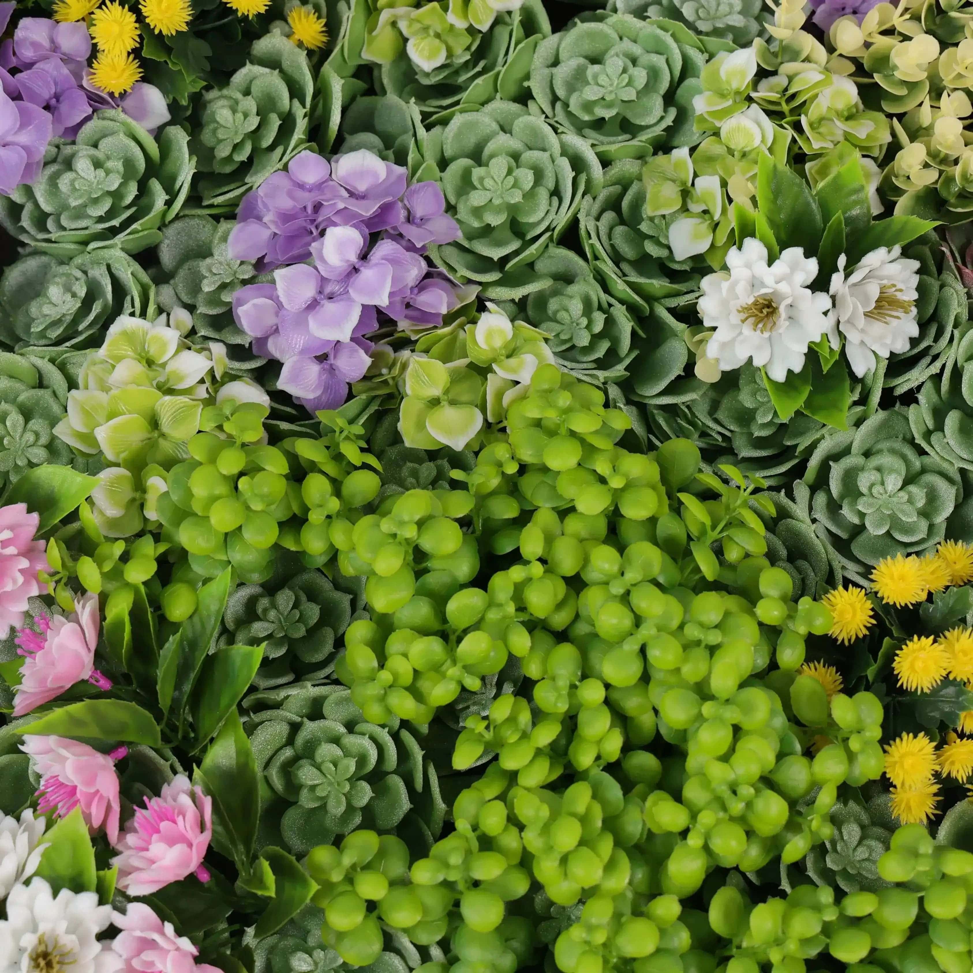 Artificial Moss and Succulent Hanging Wall Art Frame 20" Square UV Resistant (Outdoor Proof)