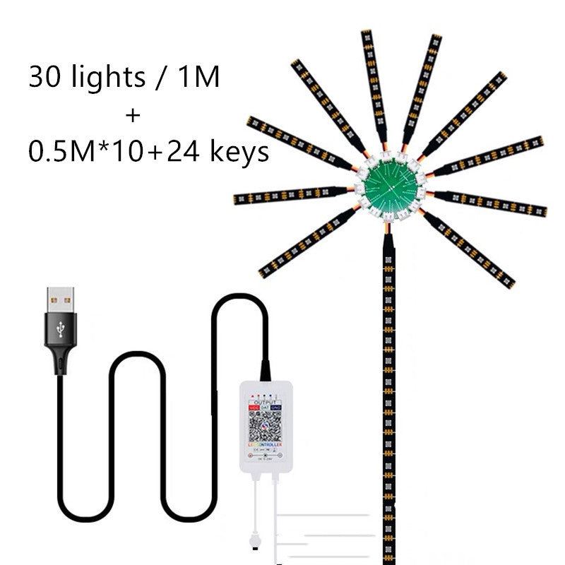 LED Voice-activated Marquee Fireworks Light Full-color Decorative 1.5 M