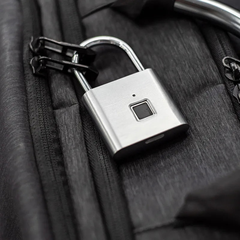 Smart Fingerprint Padlock Waterproof Fingerprint Keyless Door Lock Type C Rechargeable Security Padlock for House