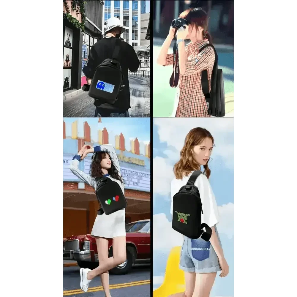 Black LED Pixel Backpacks and Smart Waist Bags