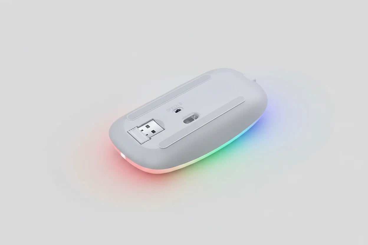 Black USB Rechargeable RGB LED Wireless Mouse