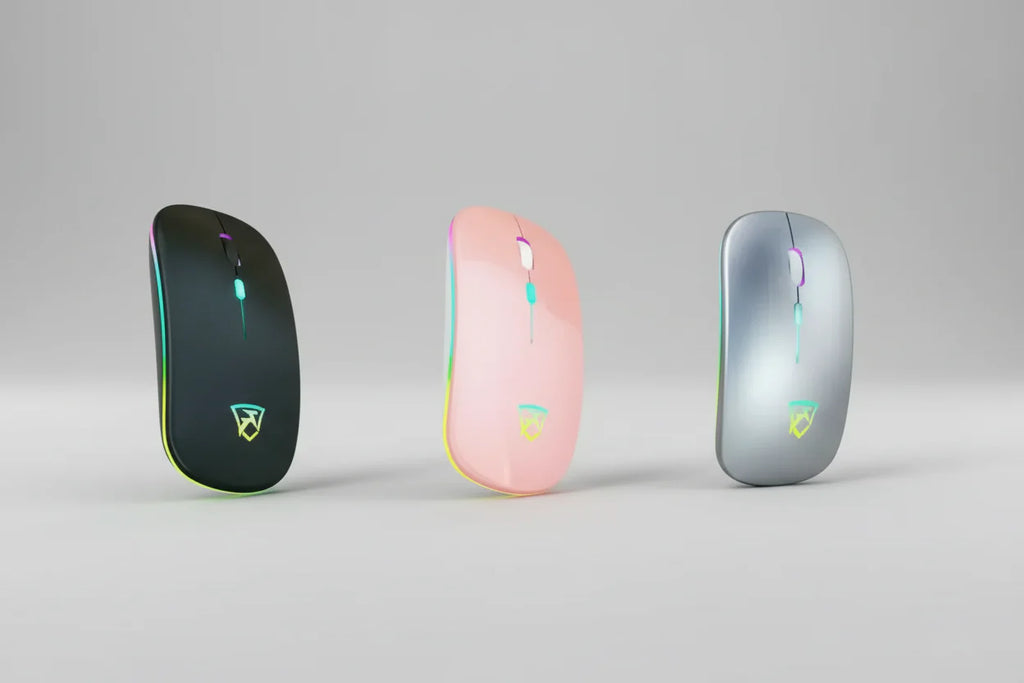 Black USB Rechargeable RGB LED Wireless Mouse