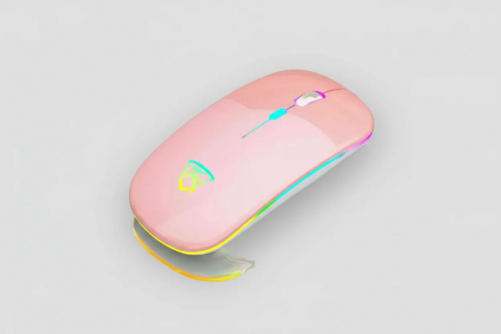 Black USB Rechargeable RGB LED Wireless Mouse