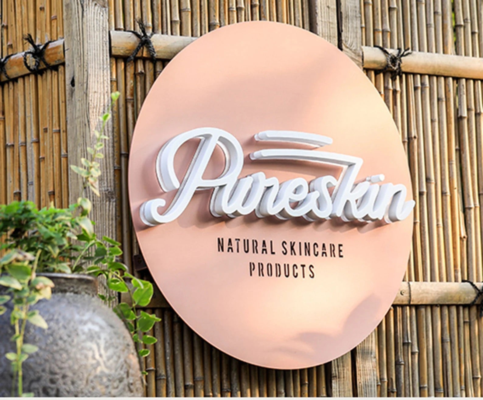 Custom Backlit 3D Acrylic Business Sign with Metal Backplate