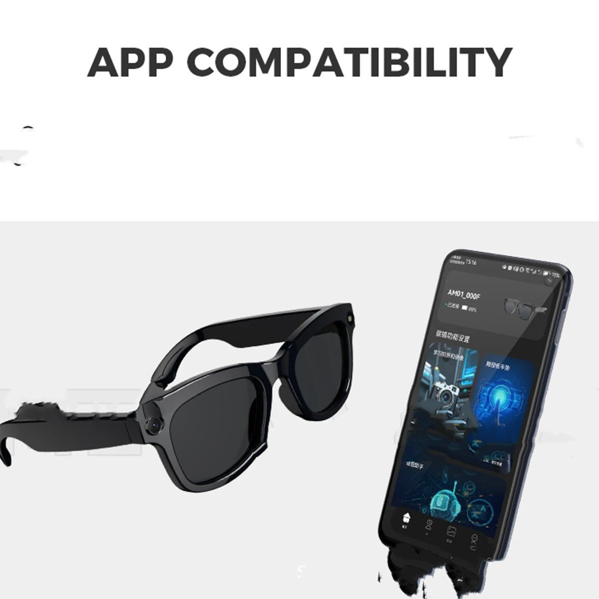 AI Assistant Glasses Sunglasses Call, Bluetooth, Text, Video, Analysis
