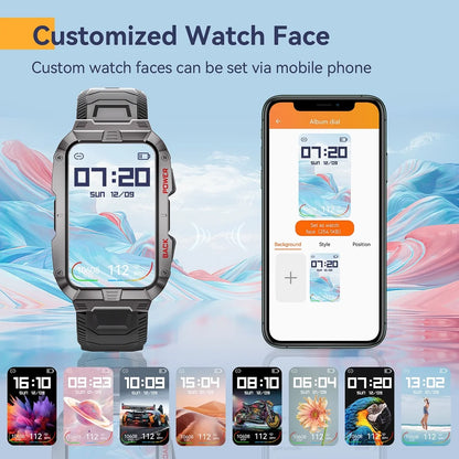 Smart Watch, Answer and Make Phone Calls,Ip68 Waterproof Sports Smart Watch for Men, Black