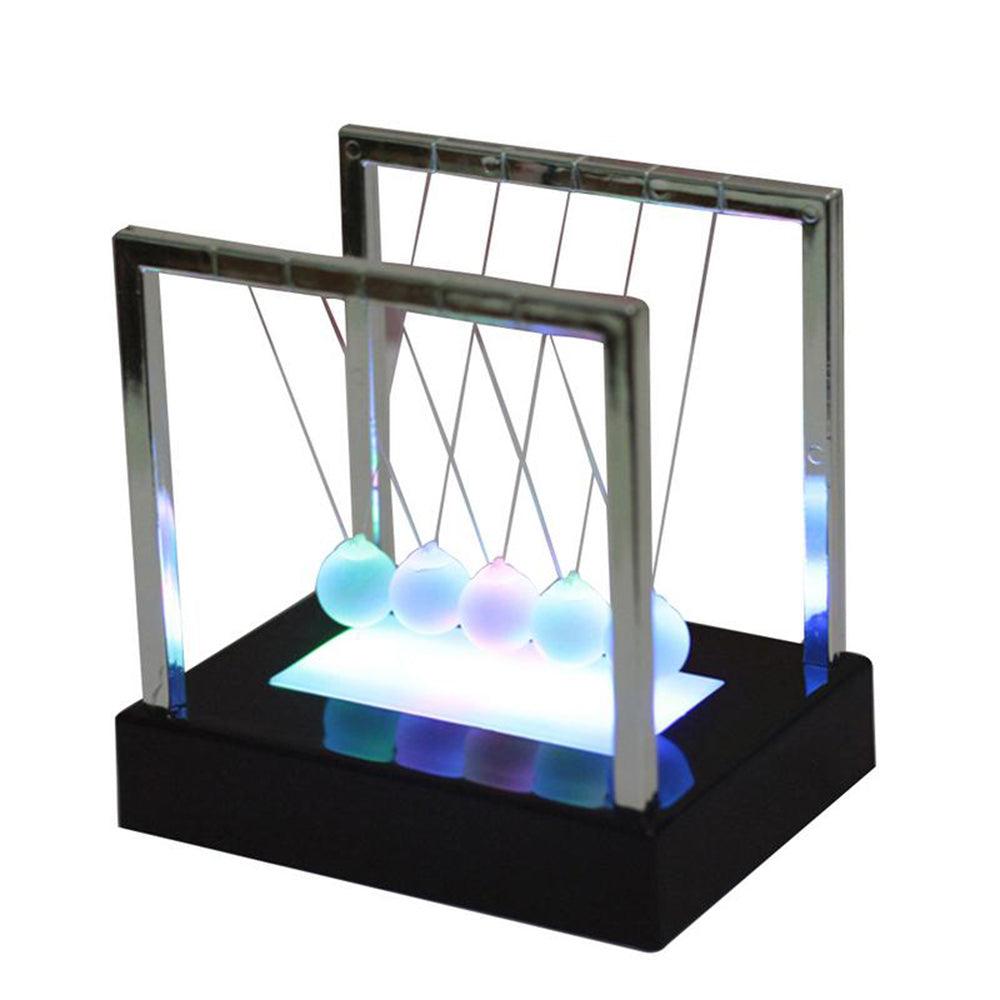 Creative LED Swing Ball Ornaments Colorful Luminous Magnetic Levitation Office Decoration Indoor Decorative Table Lamp Cute Study Lamps for Bedroom Décor