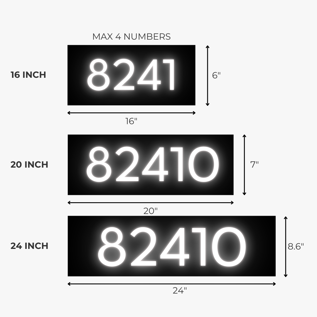 3D Acrylic Metal Backlit House Numbers