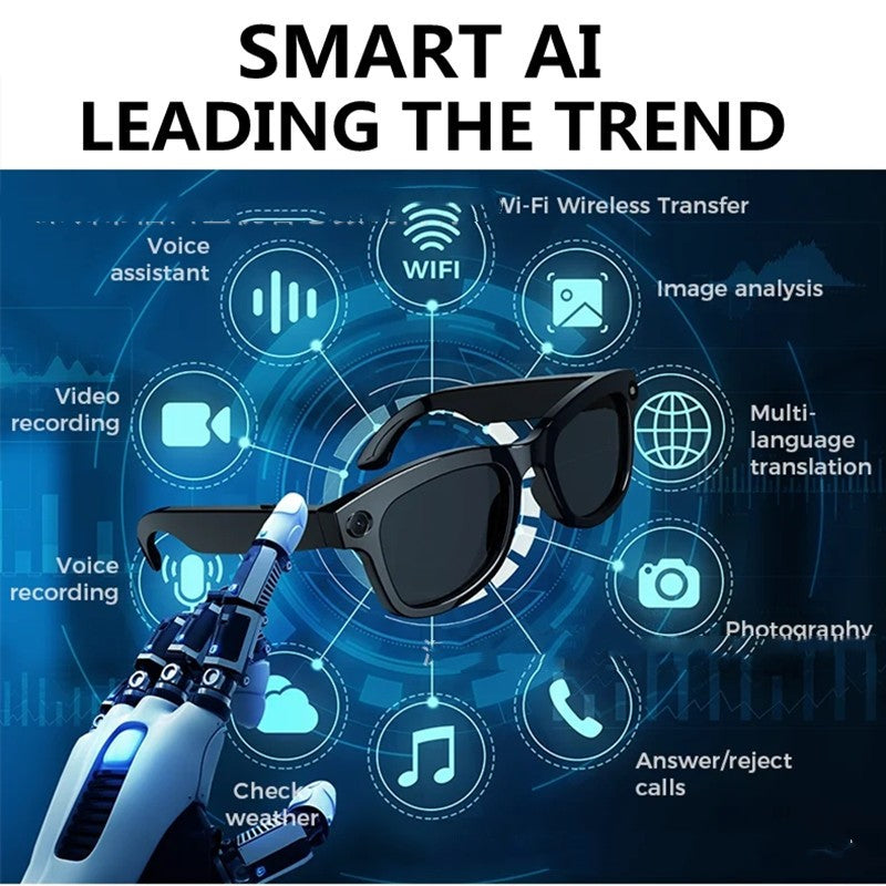 AI Assistant Glasses Sunglasses Call, Bluetooth, Text, Video, Analysis