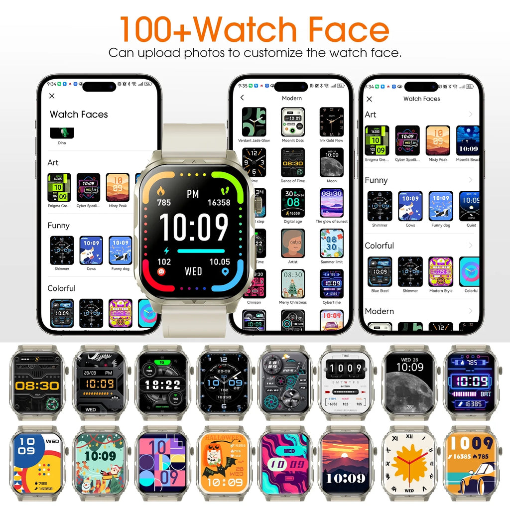 Smart Watch , H5 IP68 Waterproof Smartwatch for Women Men , Smart Watch with Bluetooth Call(Answer/Make Calls), Beige