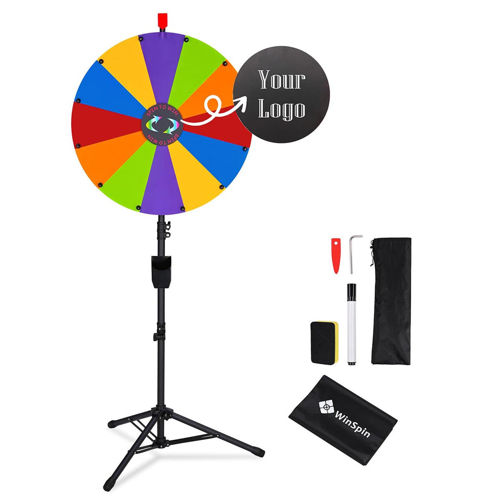 WinSpin 24" Modular Prize Wheel with Adjustable Height Stand 12-Slot