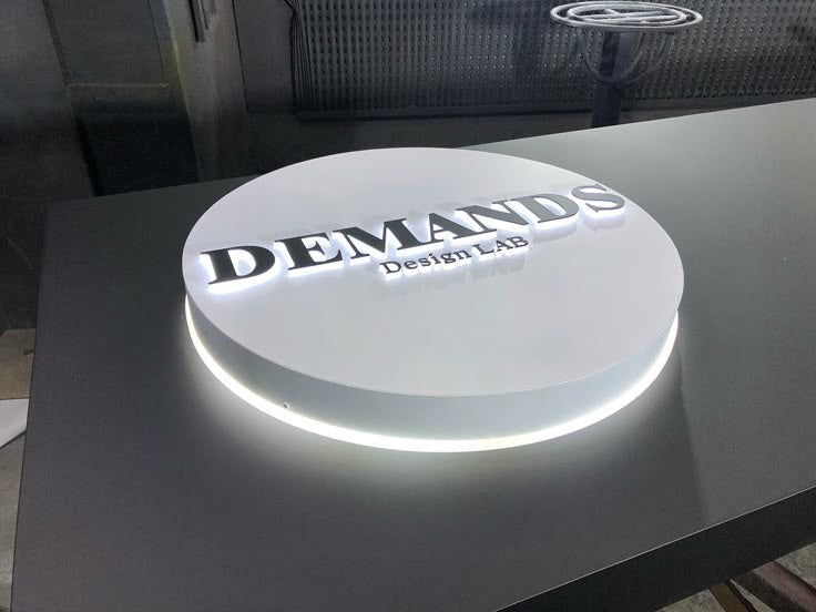 Custom Backlit 3D Acrylic Business Sign with Metal Backplate