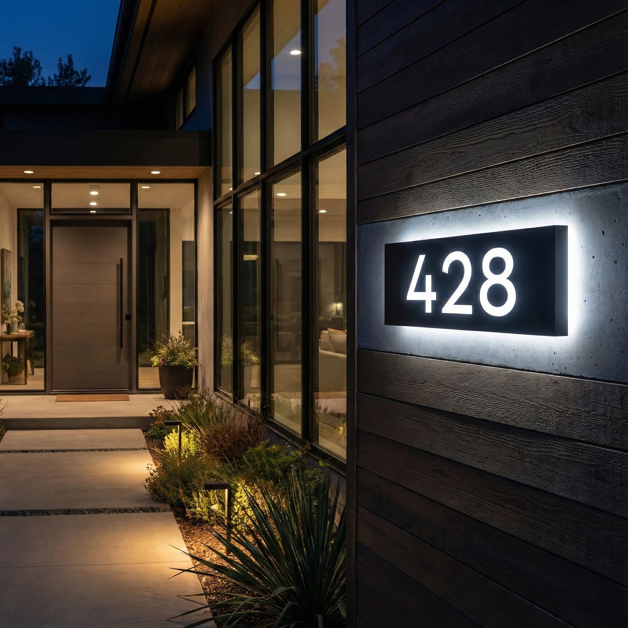 Metal Backlit House Address Plaque