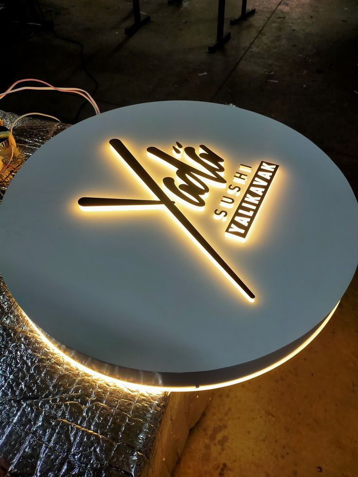 Custom Backlit 3D Acrylic Business Sign with Metal Backplate