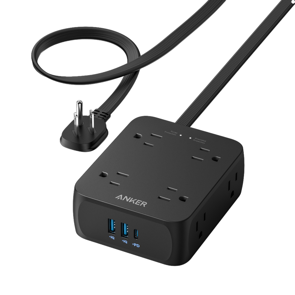 Anker 341 11-in-1 Power Strip: Features 8 AC outlets, 2 USB-A ports, and 1 USB-C port
