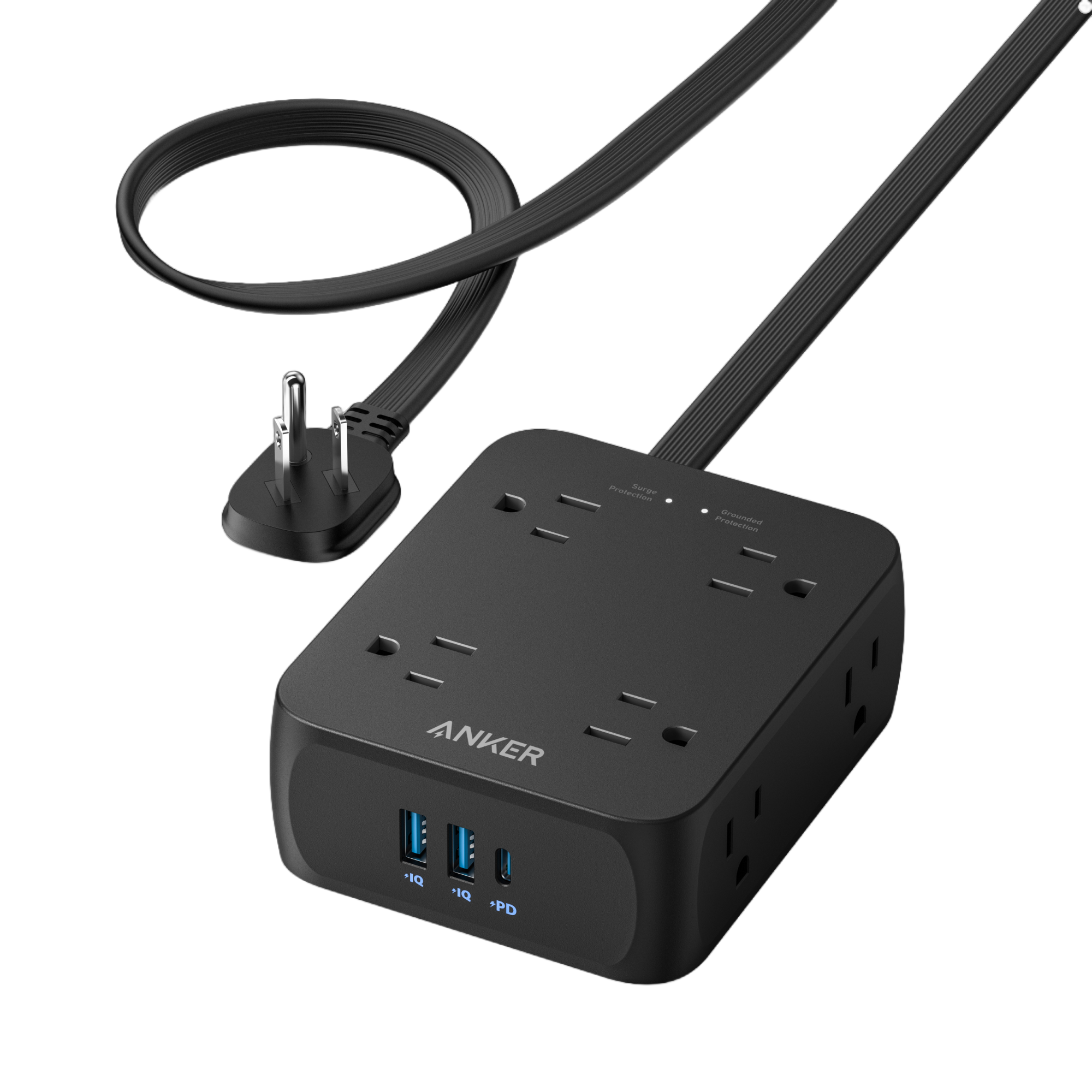 Anker 341 11-in-1 Power Strip: Features 8 AC outlets, 2 USB-A ports, and 1 USB-C port